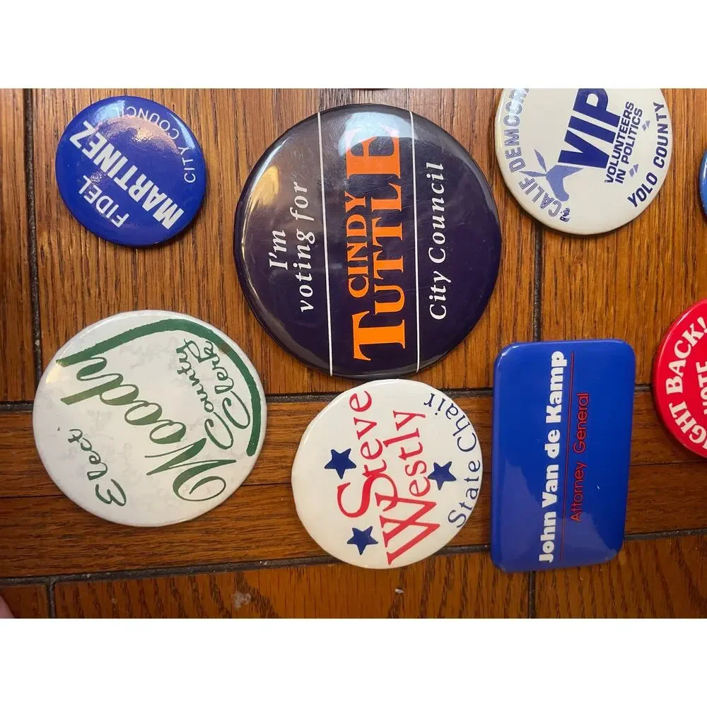 13 Vintage California Political Campaign Buttons Yolo Sacramento Zberg Fazio